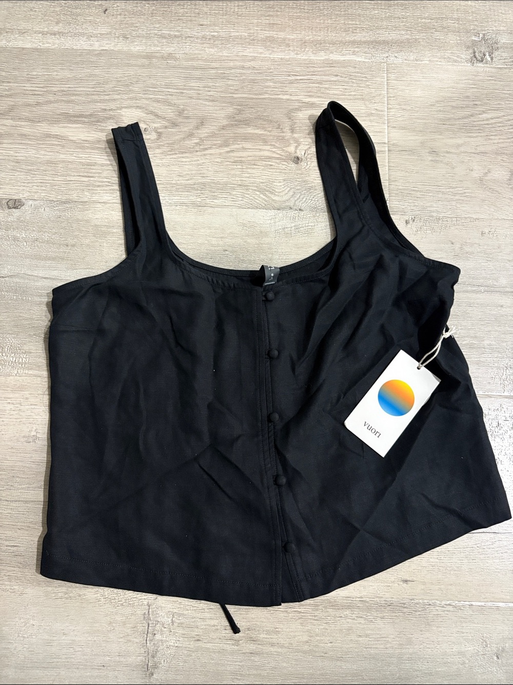 Vuori trestles twill button front top small